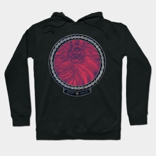 The Dude with Flowing Hair (frame moonsilver celtic rope) flipped Hoodie